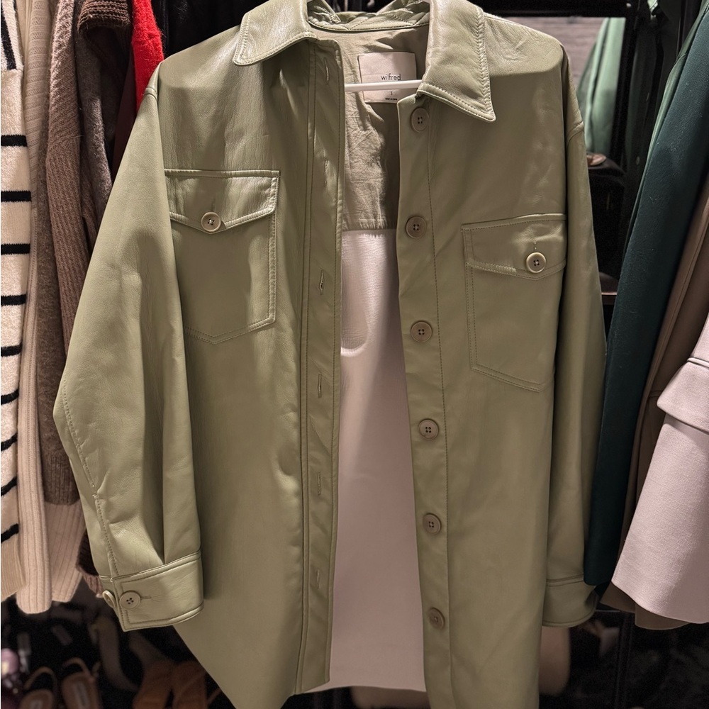 Wilfred Olive Green Pelli Shirt Jacket